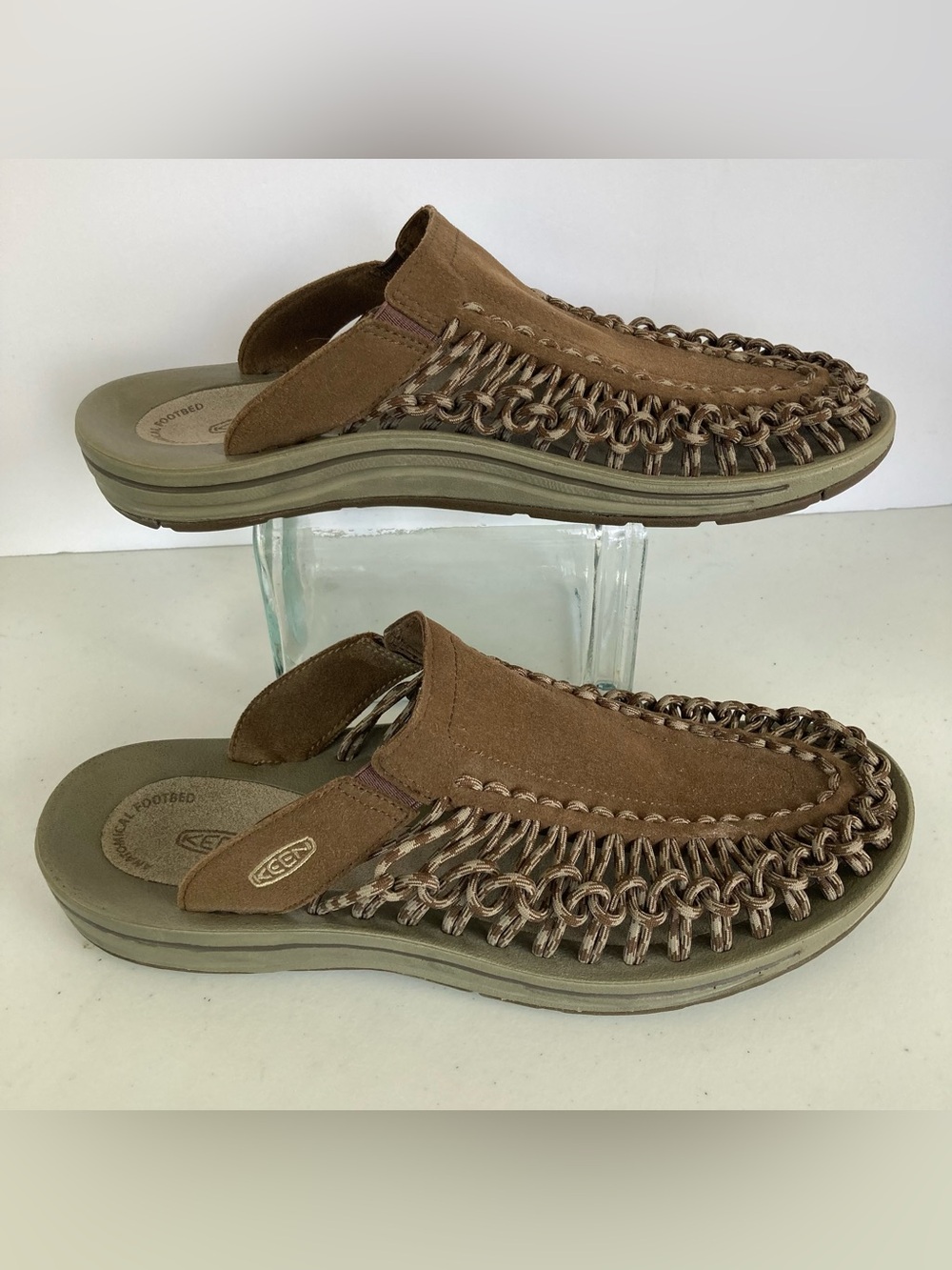 Keen Uneek Slide Slip-on Mule Sandal Men's Sz 11 Leather Rope Cord Weave Comfort